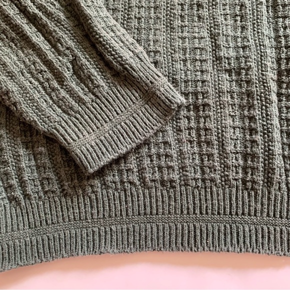 v i n t a g e :: Slouchy Handframed Waffle Knit Grandpa Sweater - Picture 7 of 10